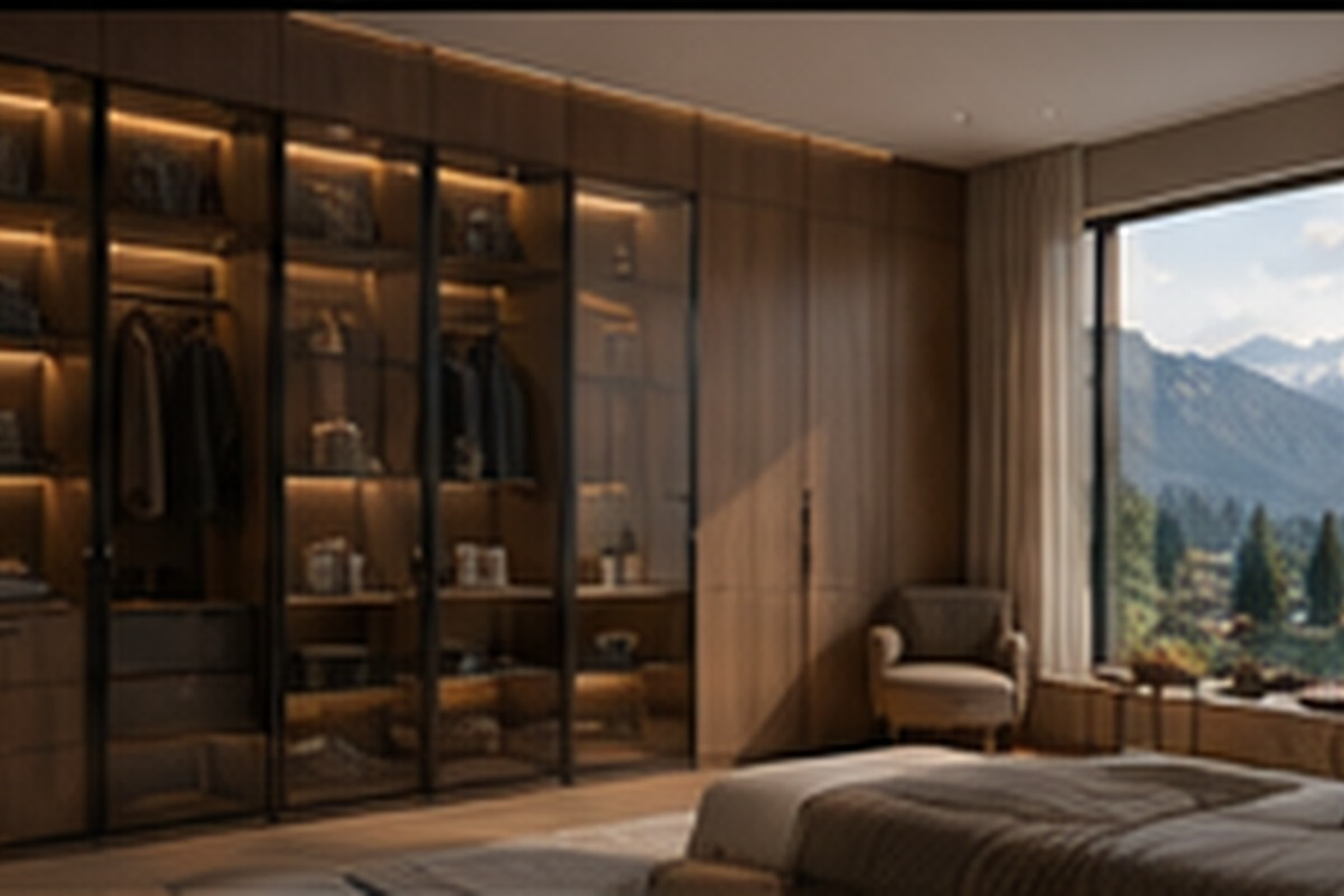 Premium wardrobe in warm wood